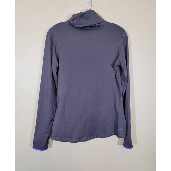 Nike Pro Women's Stretch Dri-Fit Activewear Training Sweatshirt Purple SZ Large - Picture 3 of 10